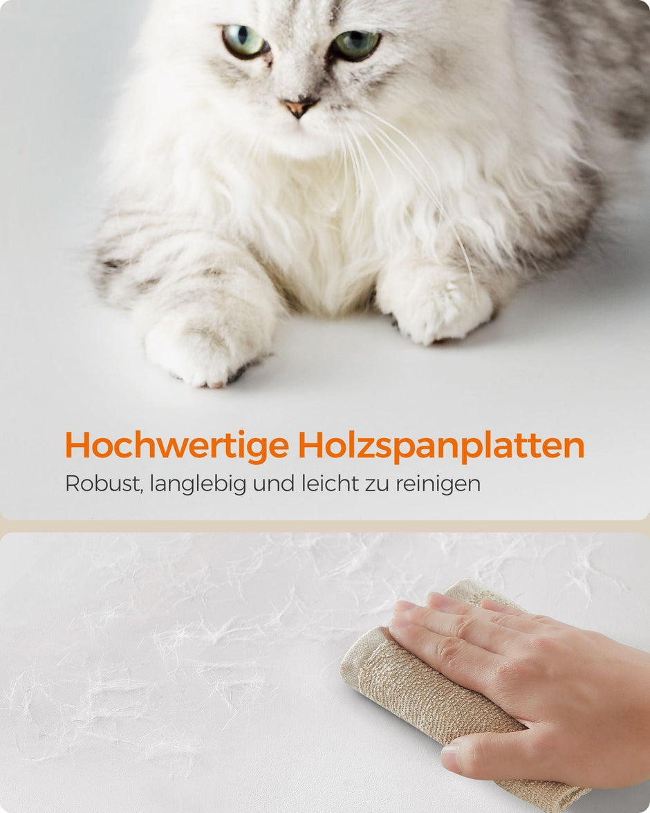 Kattenkrabpaal – Klimboom met ligvlakken en grot – Bruin-Wit