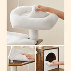 Krabpaal – 2-in-1 met kattenbak kast – Vintage bruin