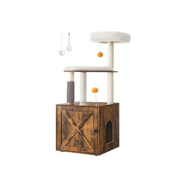Krabpaal – wasbare kussens – vintage bruin