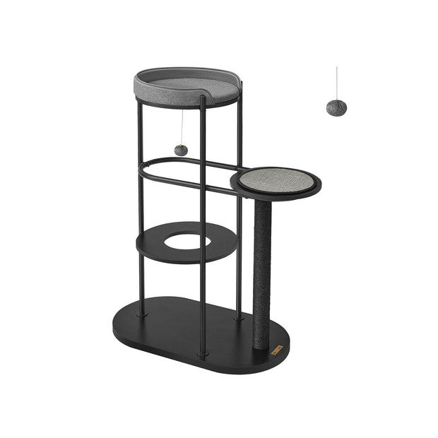 Krabpaal – 111 cm hoog – klassieke zwarte sisal – zwart