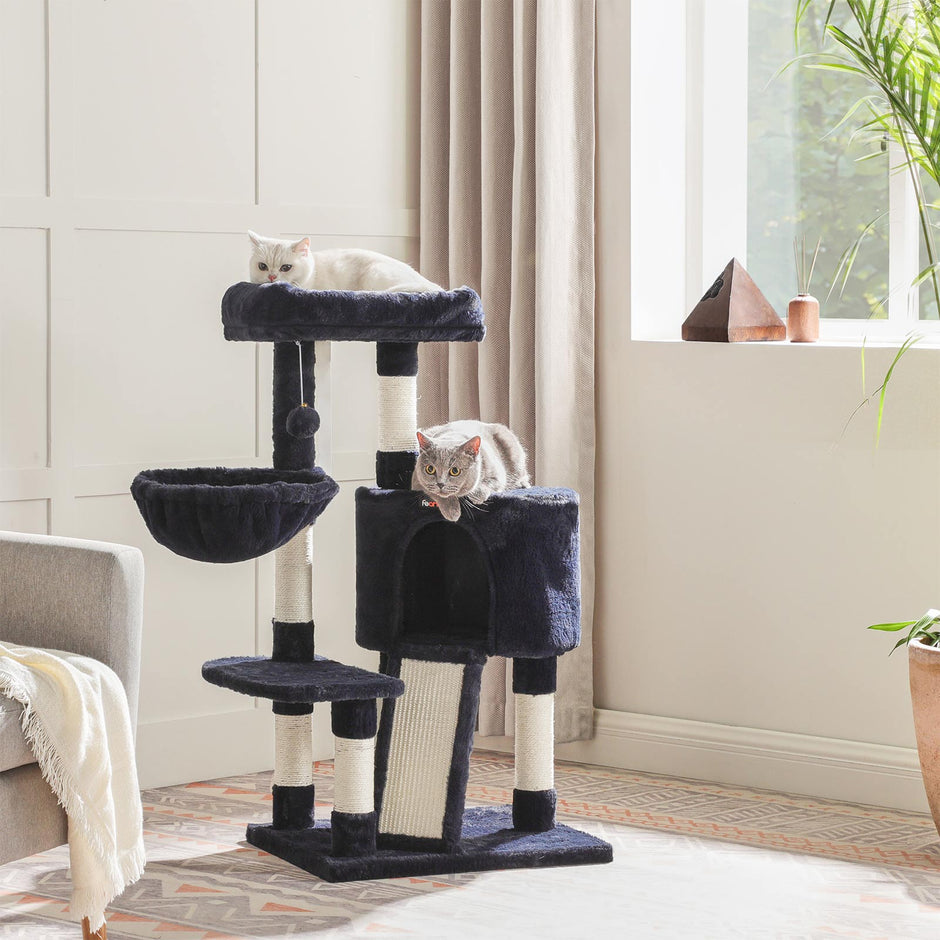 Krabpaal – met zacht pluche en uitkijkplatform – blauw