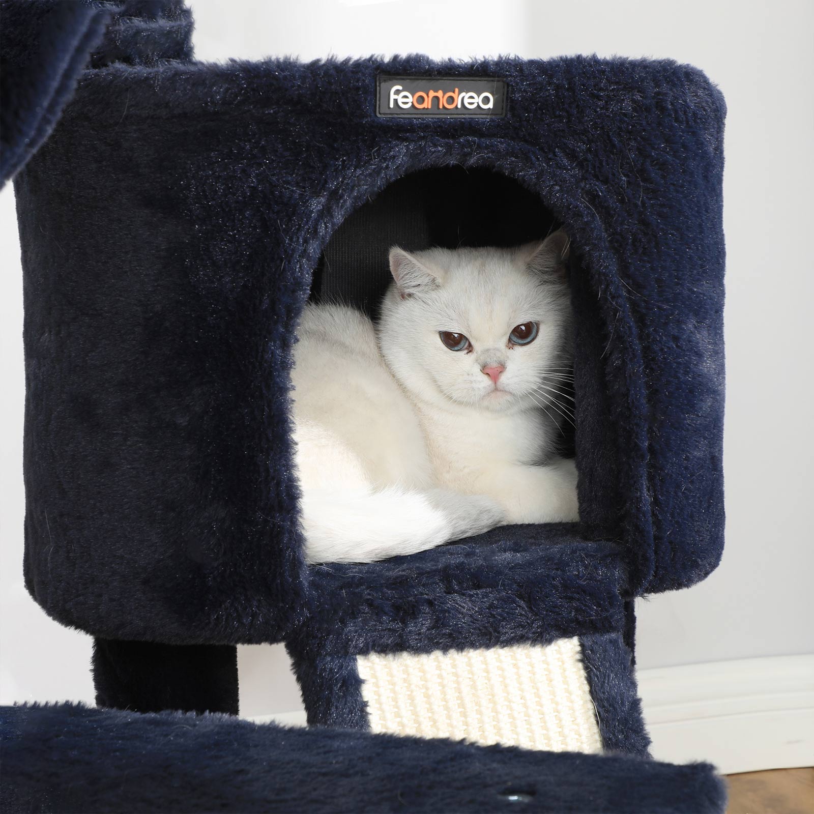 Krabpaal – met zacht pluche en uitkijkplatform – blauw