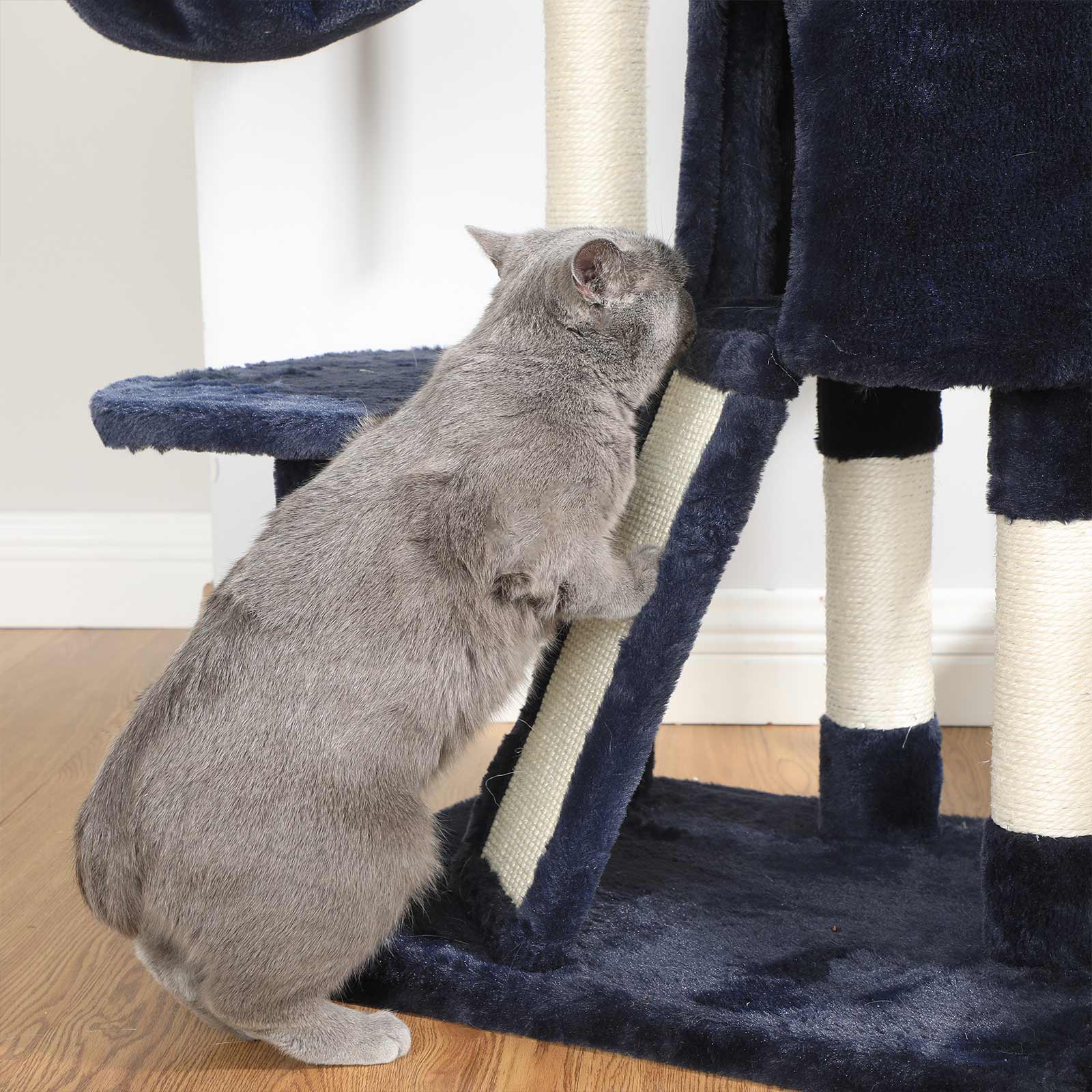 Krabpaal – met zacht pluche en uitkijkplatform – blauw