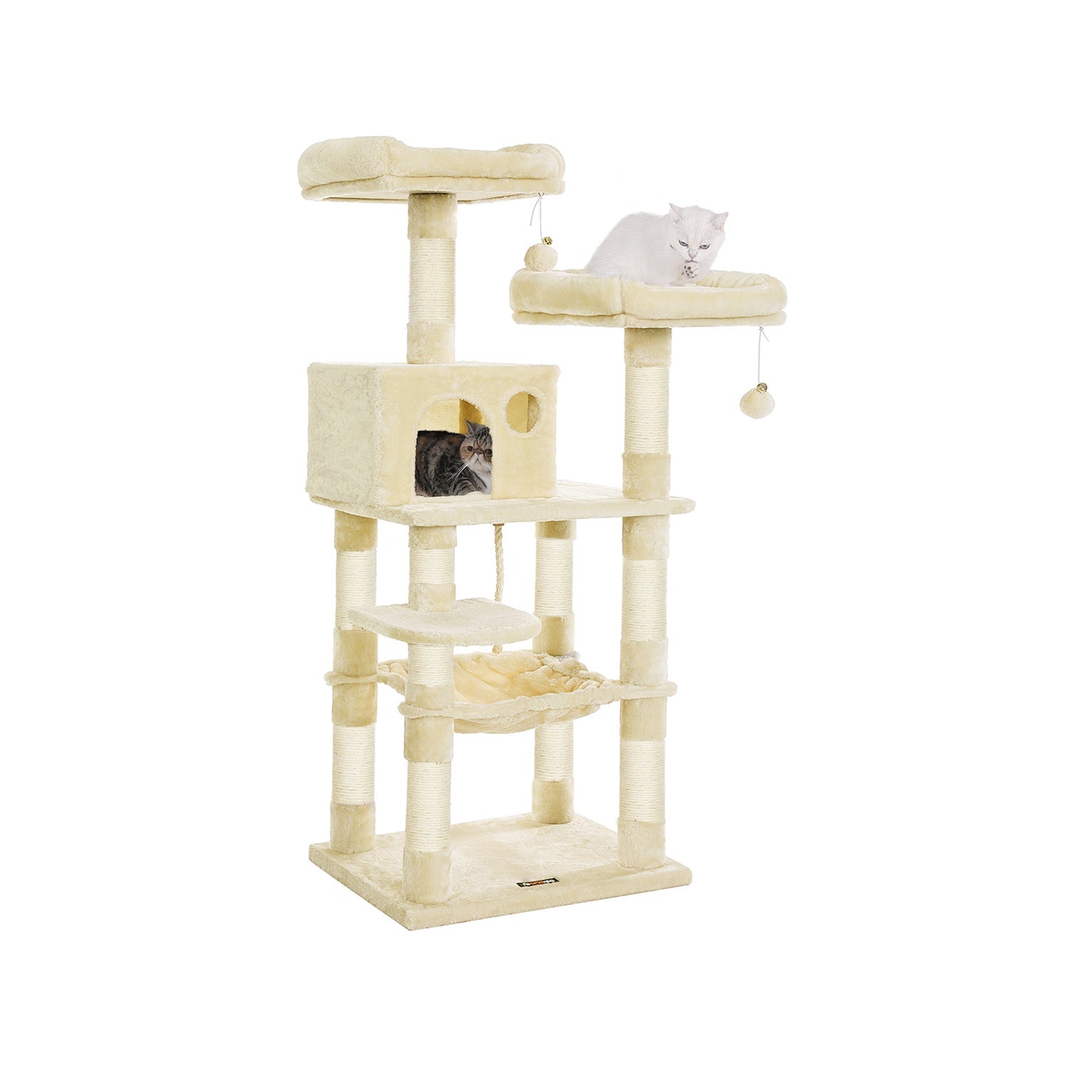 Krabpaal – Met speeltoren en hangmat – Beige