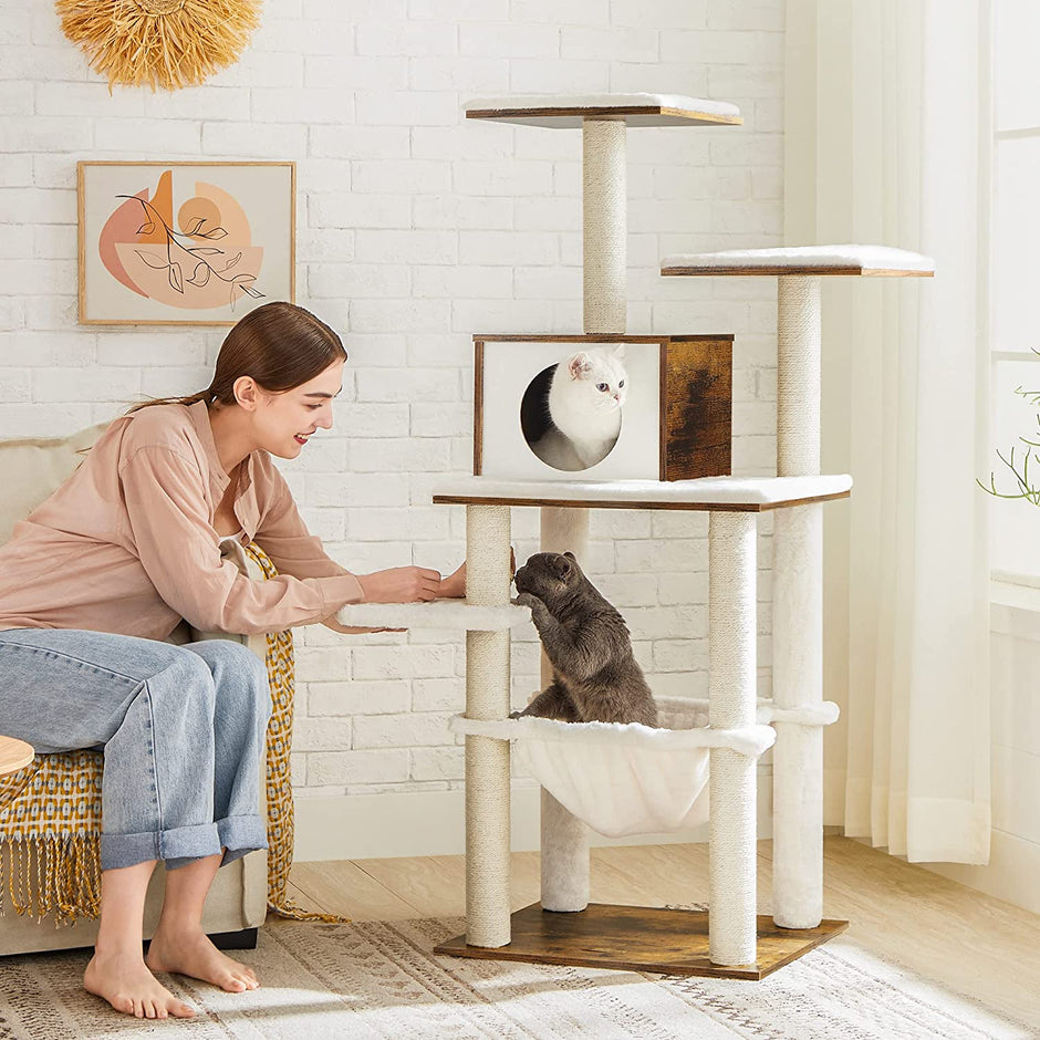 Krabpaal – Met afneembare kussens – 3 Plateaus – Vintage bruin