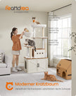 Krabpaal - 170 cm - Met Grot en Hangmat - Sisalpalen - Honingbruin-Vintage Wit