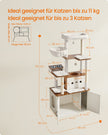 Krabpaal - 170 cm - Met Grot en Hangmat - Sisalpalen - Honingbruin-Vintage Wit
