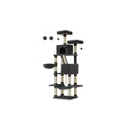 Grote krabpaal – 206 cm hoog – multi-level – inktzwart