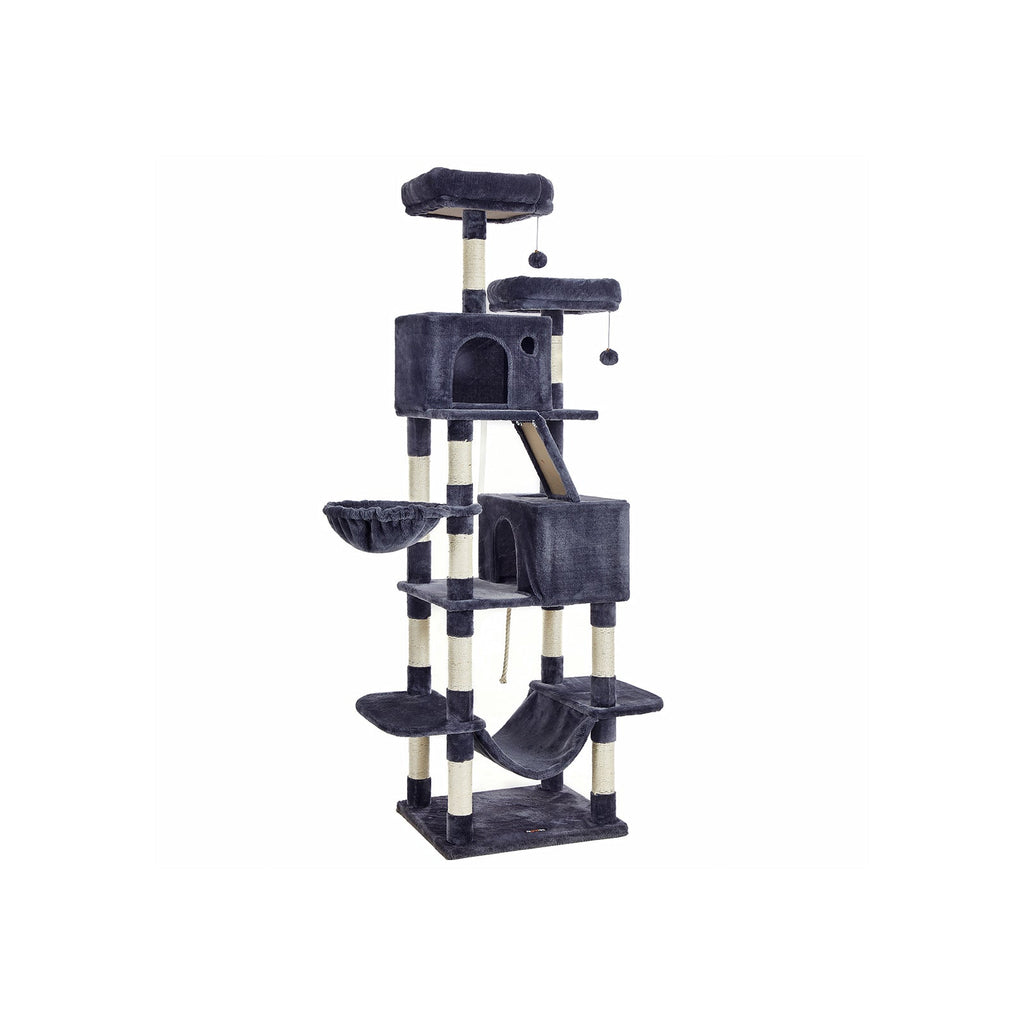 Grote krabpaal – 206 cm hoog – multi-level – inktzwart