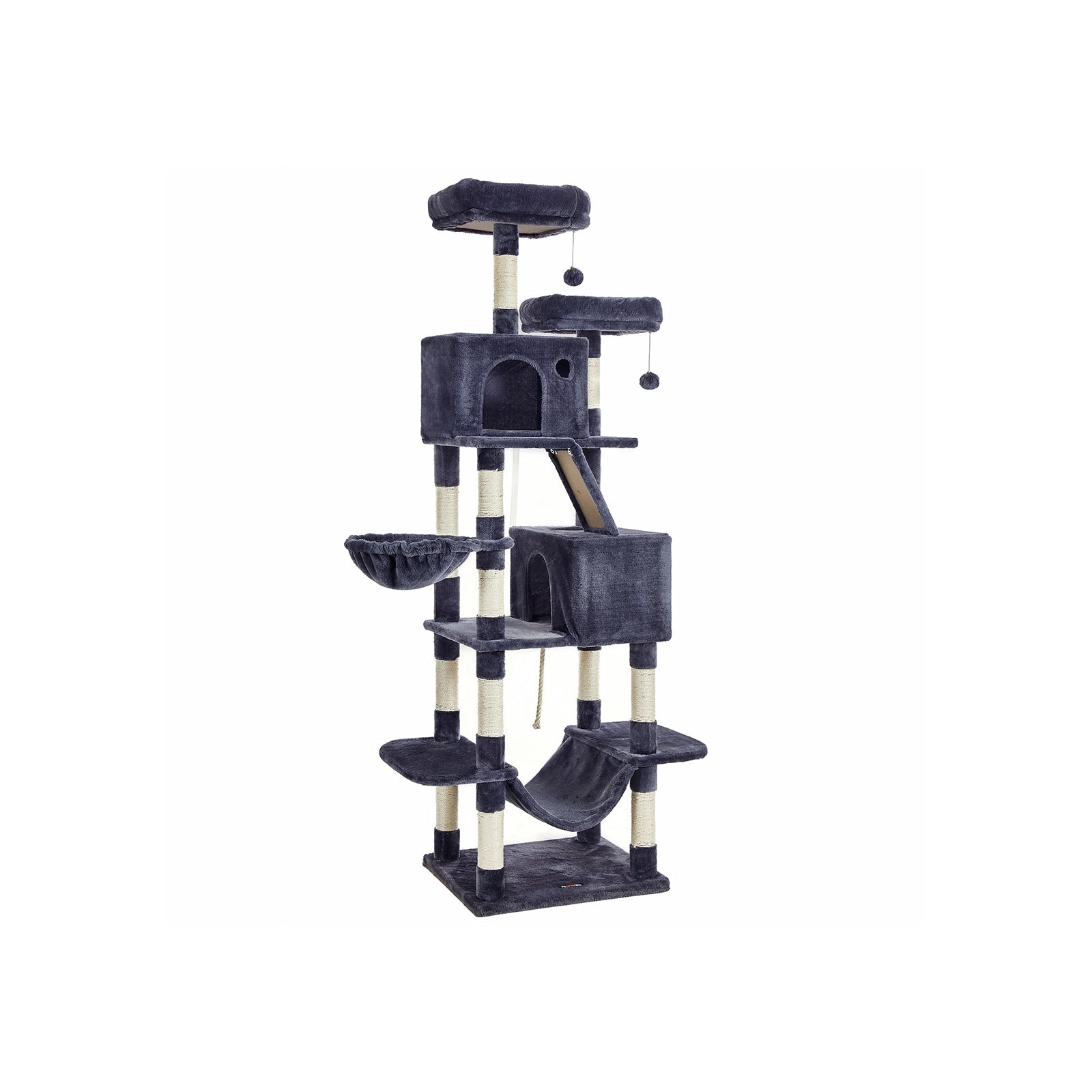 Grote krabpaal – 206 cm hoog – multi-level – inktzwart