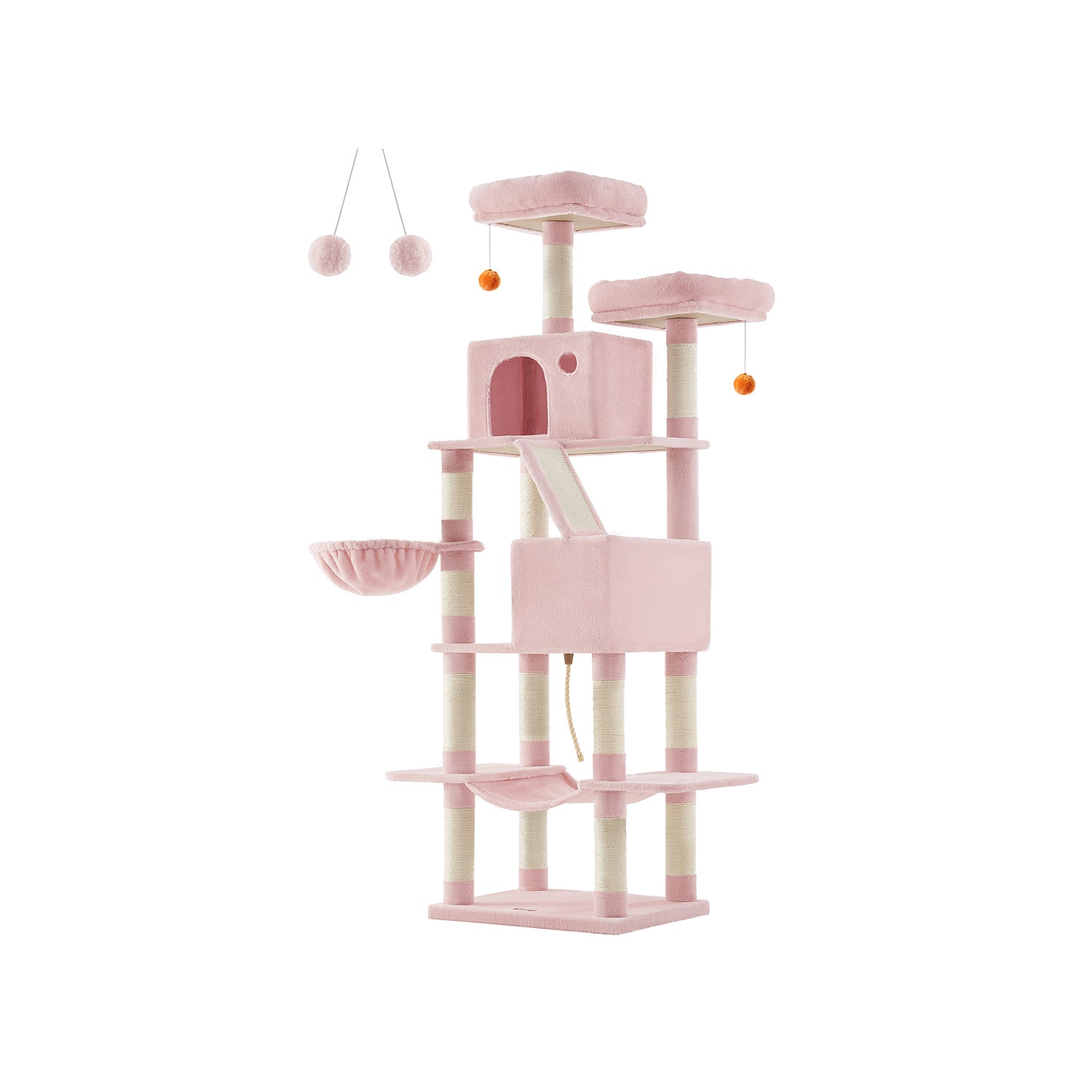 Grote krabpaal – 206 cm hoog – multi-level – inktzwart