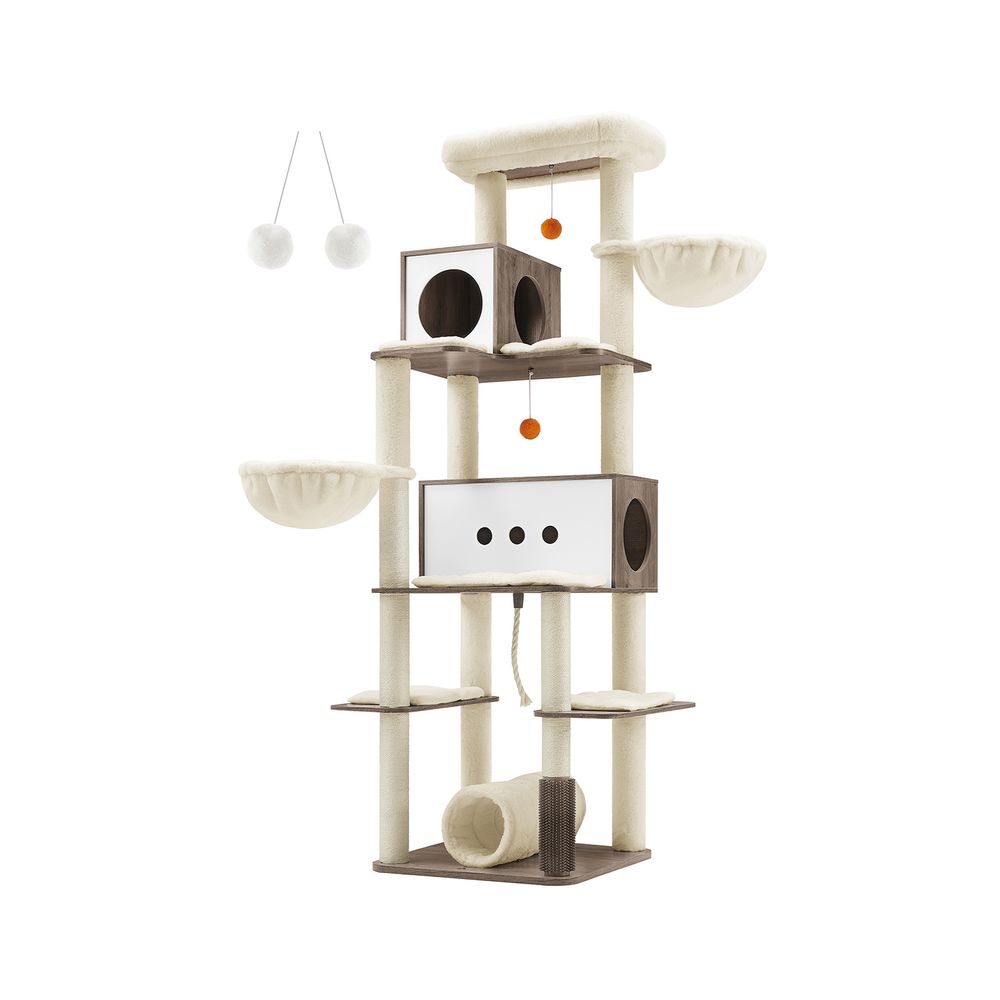 Krabpaal – Met 2 grotten en 2 ligstoelen – Vintagebruin