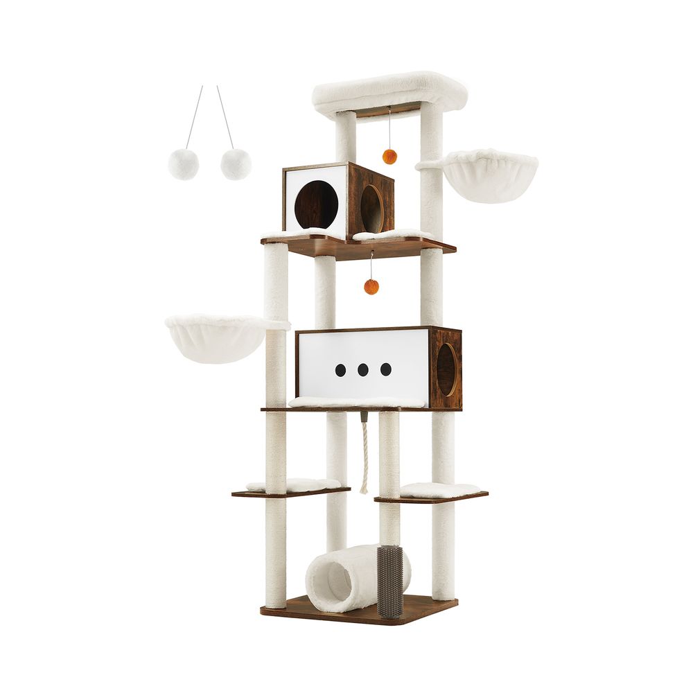 Krabpaal – Met 2 grotten en 2 ligstoelen – Vintagebruin