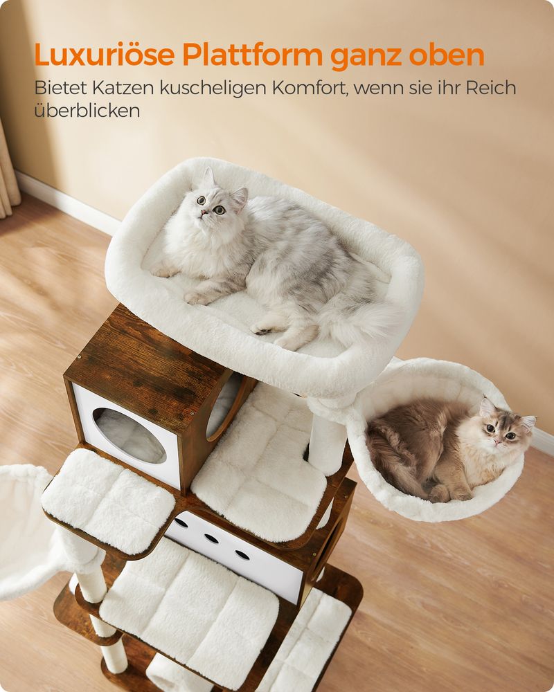 Krabpaal – Met 2 grotten en 2 ligstoelen – Vintagebruin