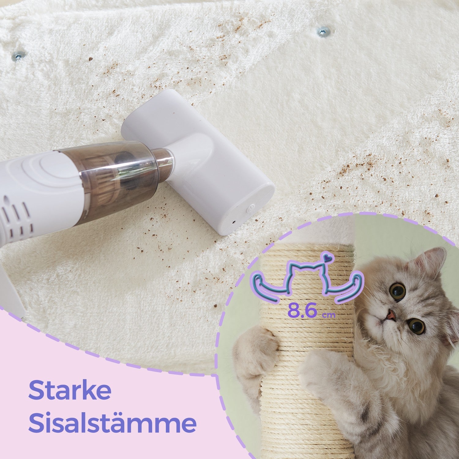 84 cm hoge krabpaal, krabpaal voor grote katten, groot uitkijkplatform