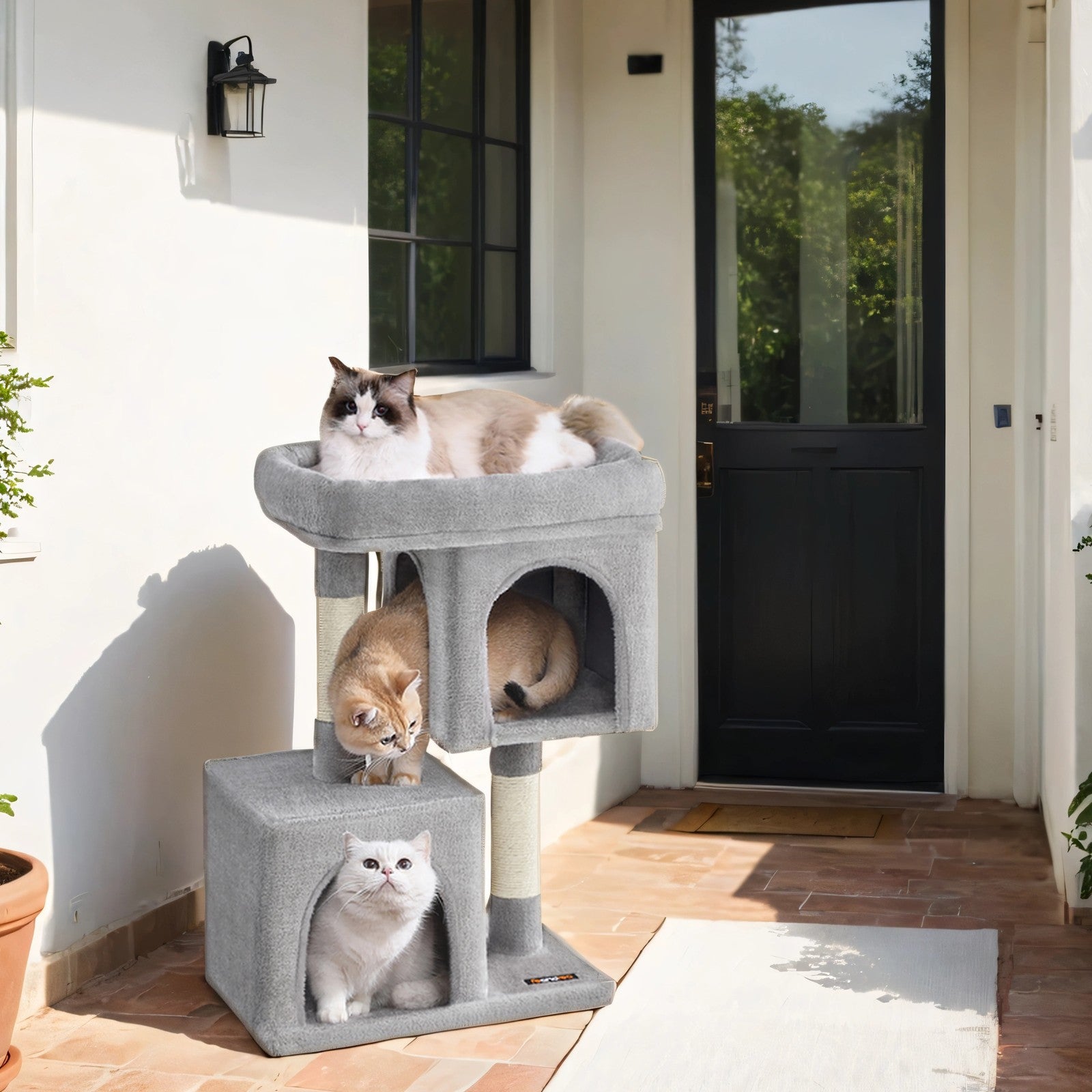 74 cm hoge krabpaal, kattenboom, groot platform