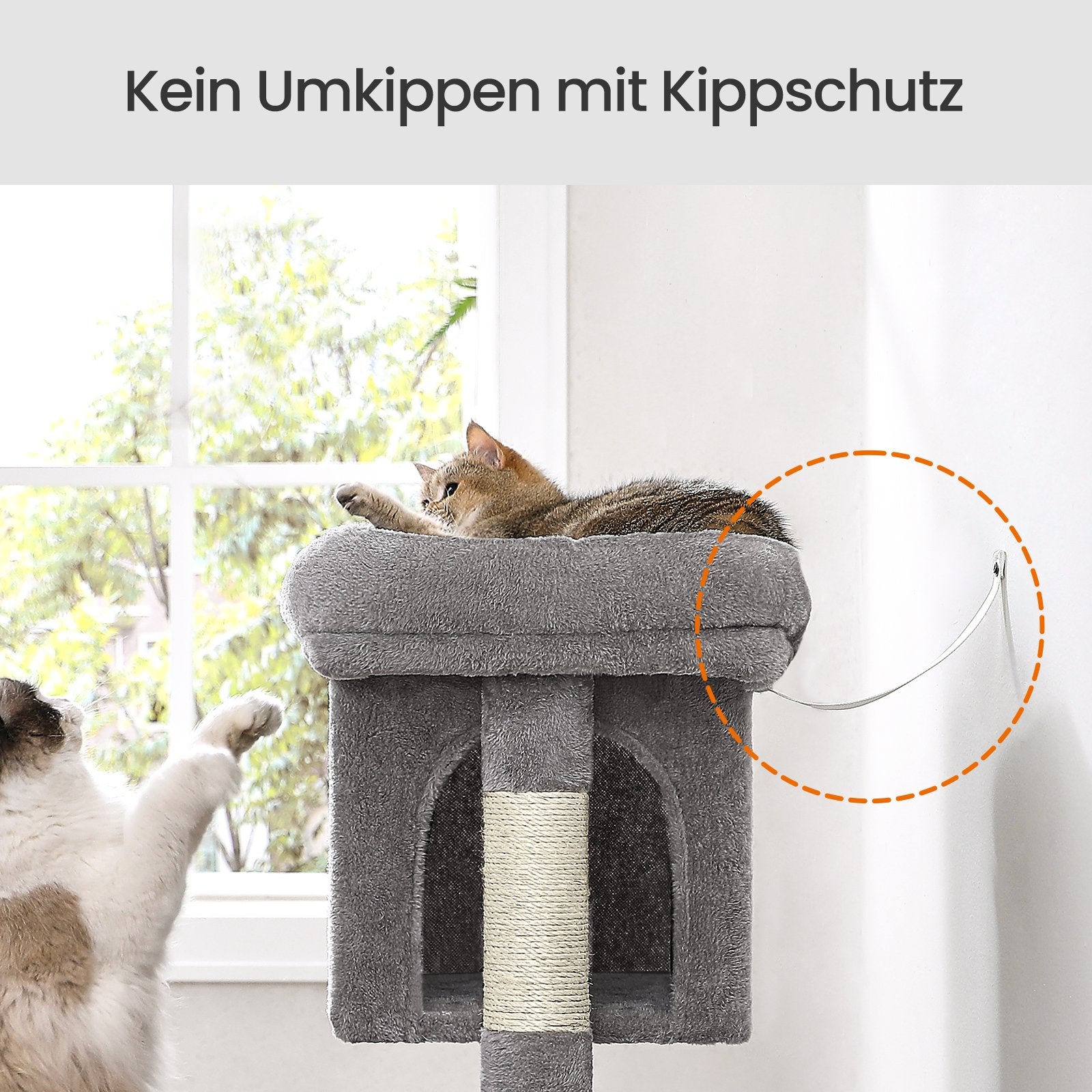 74 cm hoge krabpaal, kattenboom, groot platform