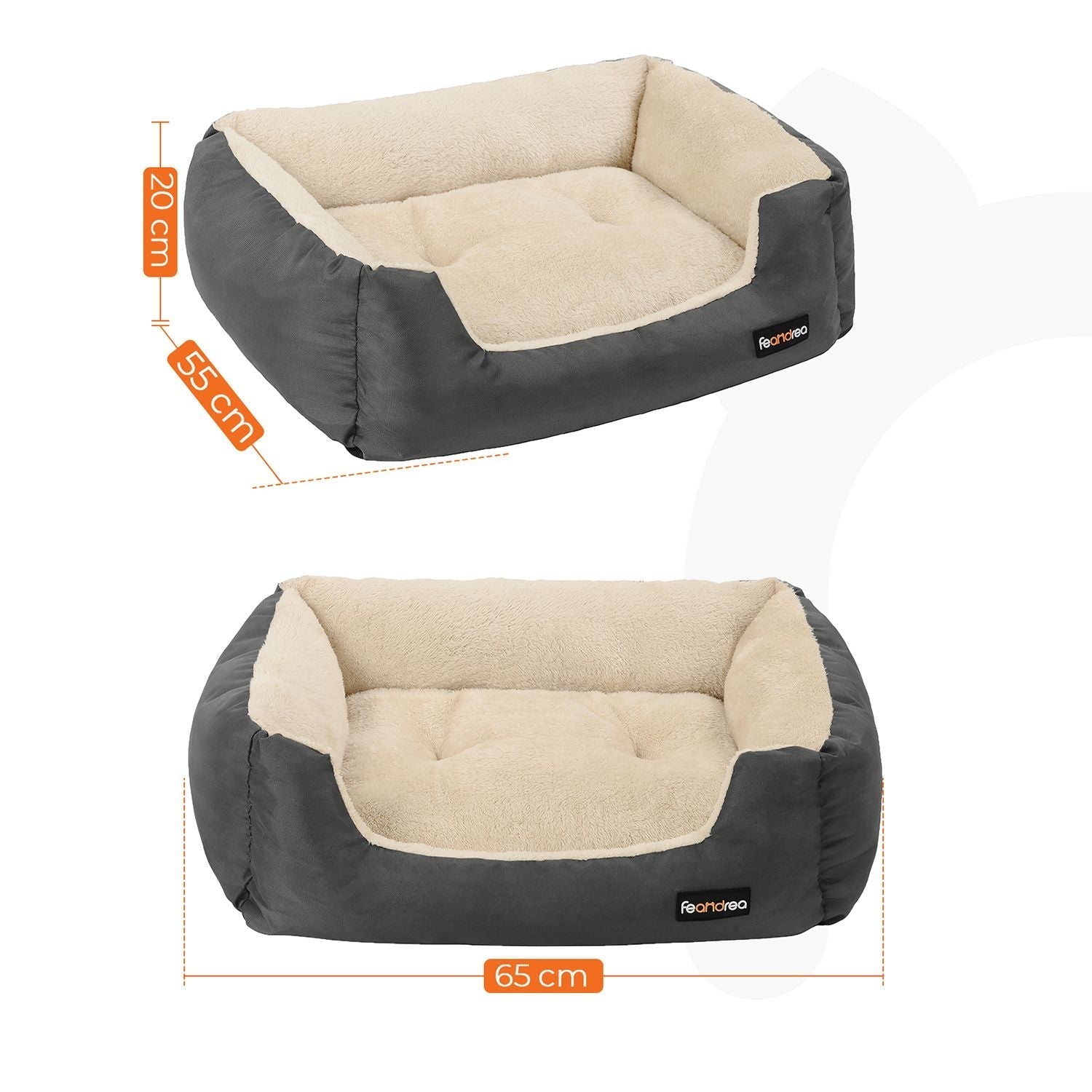 Hondenbed – Omkeerbaar kussen – Grijs
