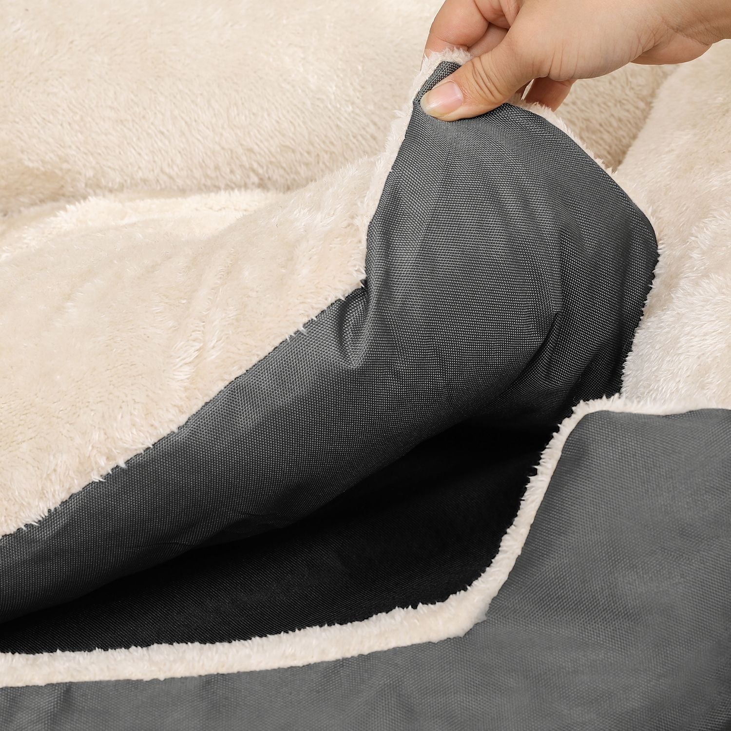 Hondenbed – Omkeerbaar kussen – Grijs