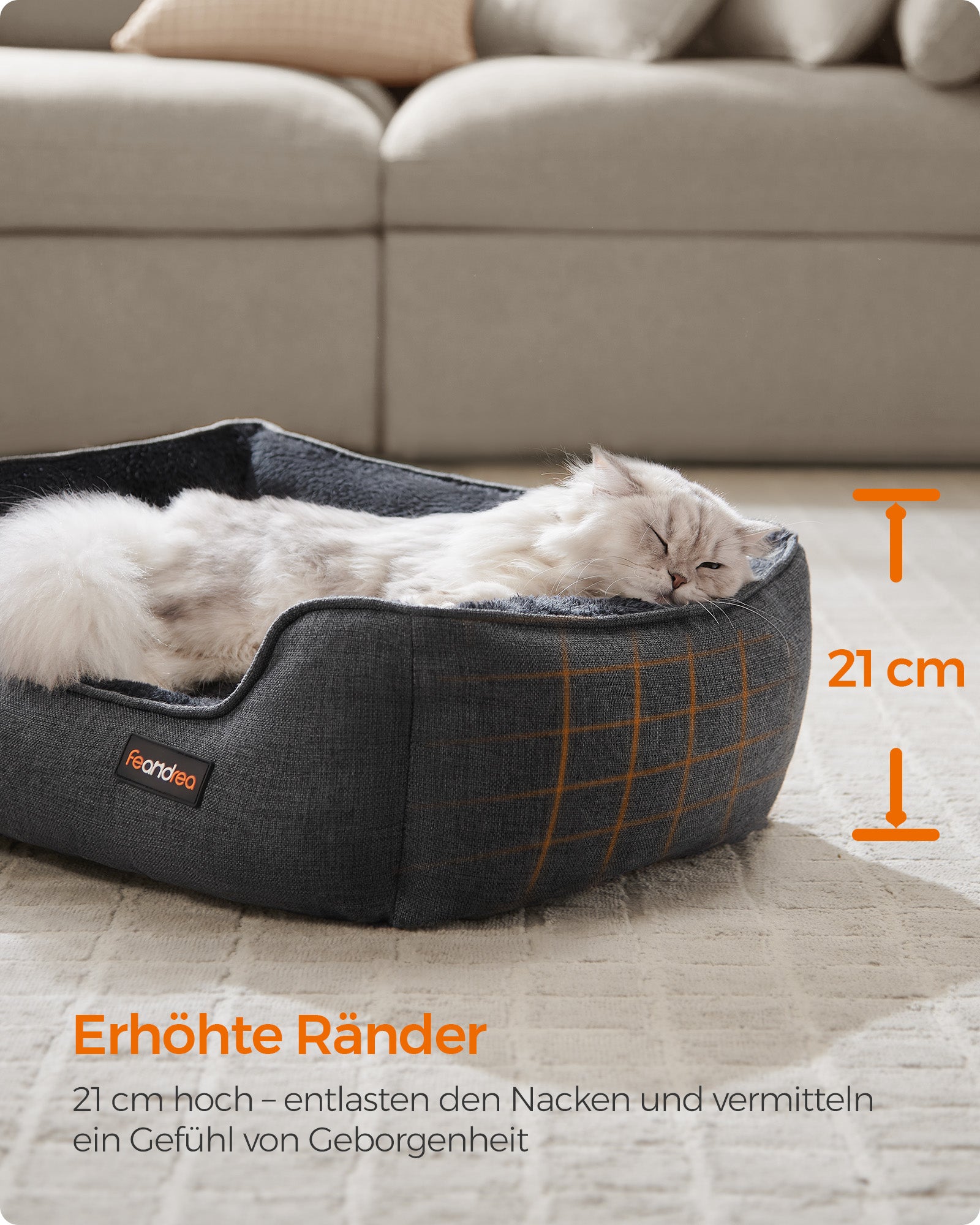 Hondenmand met afneembare en wasbare donkergrijze hoes