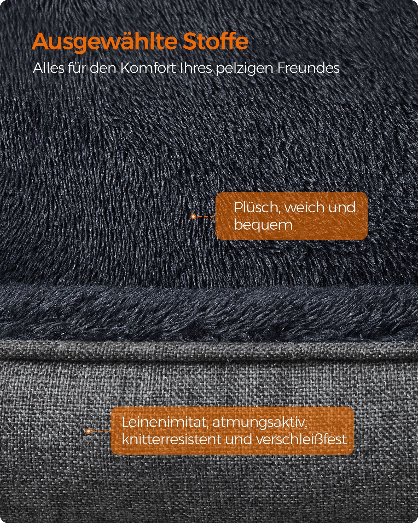 Hondenmand met afneembare en wasbare donkergrijze hoes