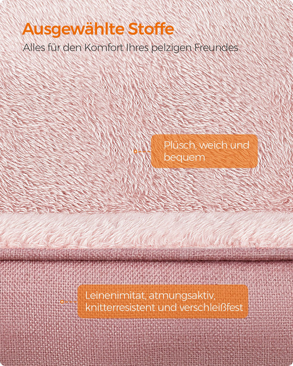 Hondenbed – Linnenlook – Voor kleine honden – Pastelroze