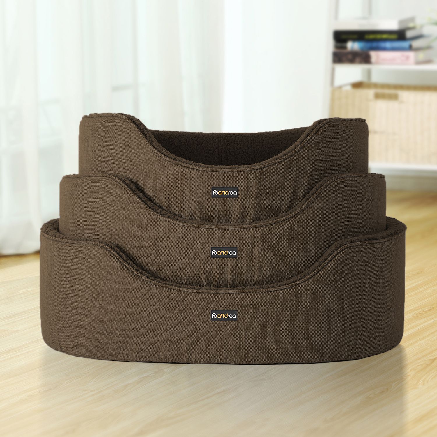 Hondenbed – Verwijderbaar kussen – Bruin