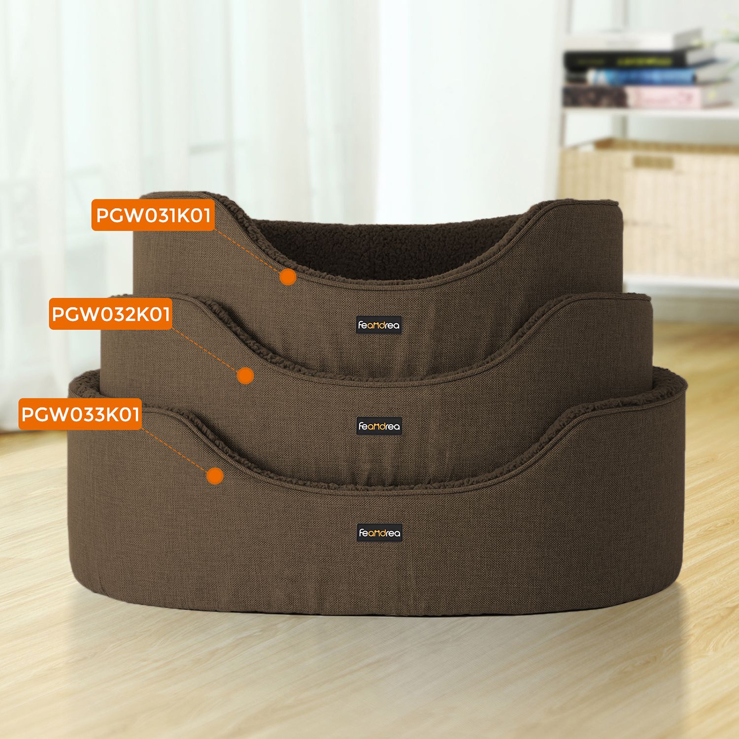 Hondenbed – Verwijderbaar kussen – Bruin