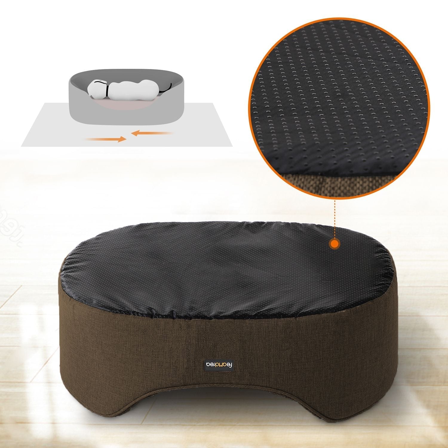 Hondenbed – Verwijderbaar kussen – Bruin
