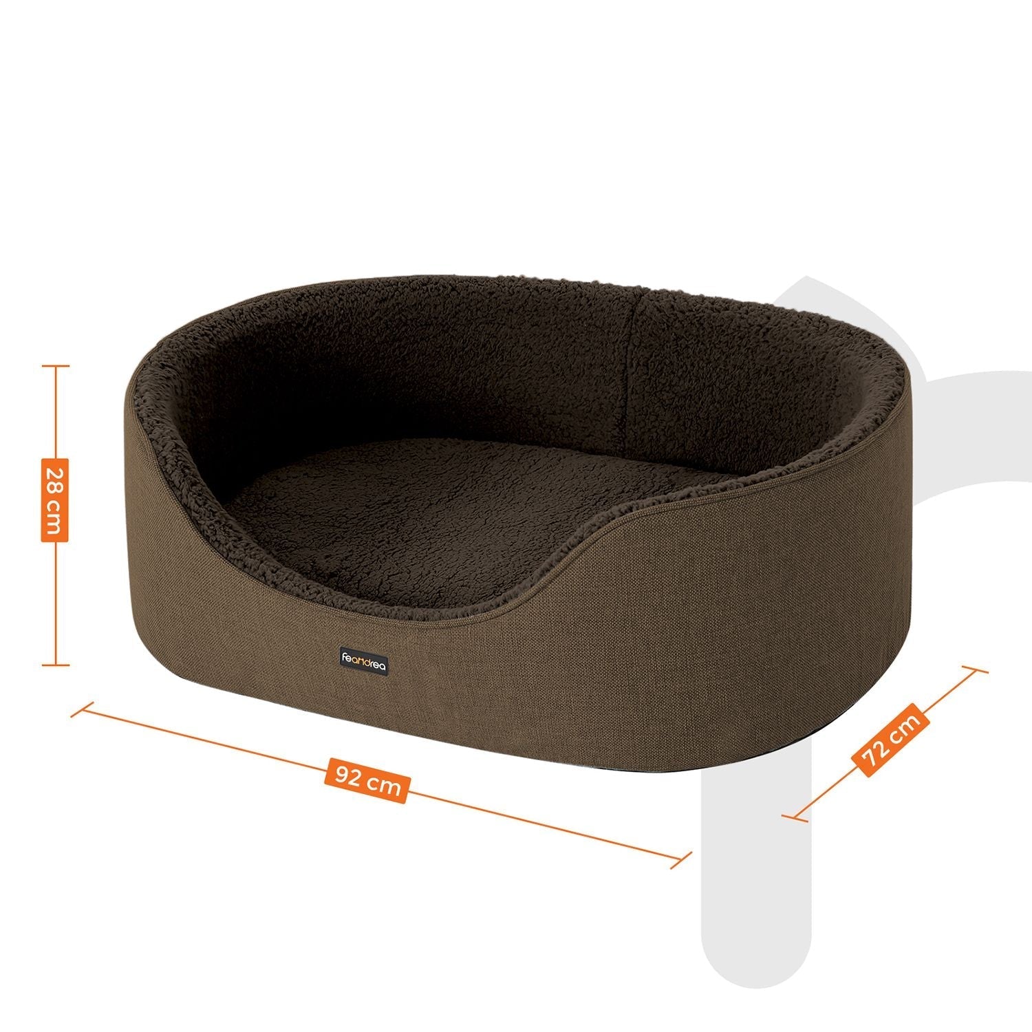 Hondenbed – Verwijderbaar kussen – Bruin