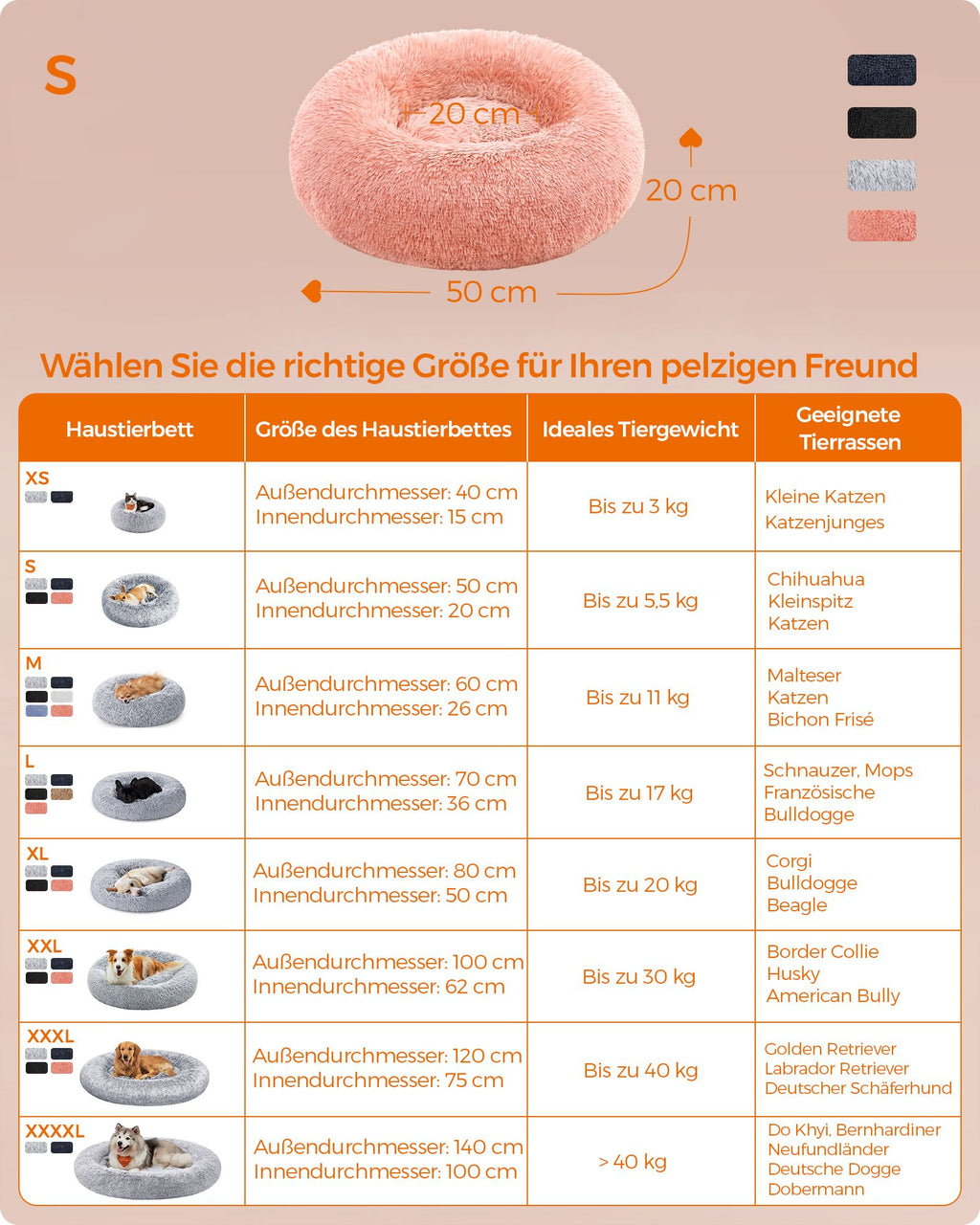 Hondenmand – met uitneembare vulling – Ø 50 cm