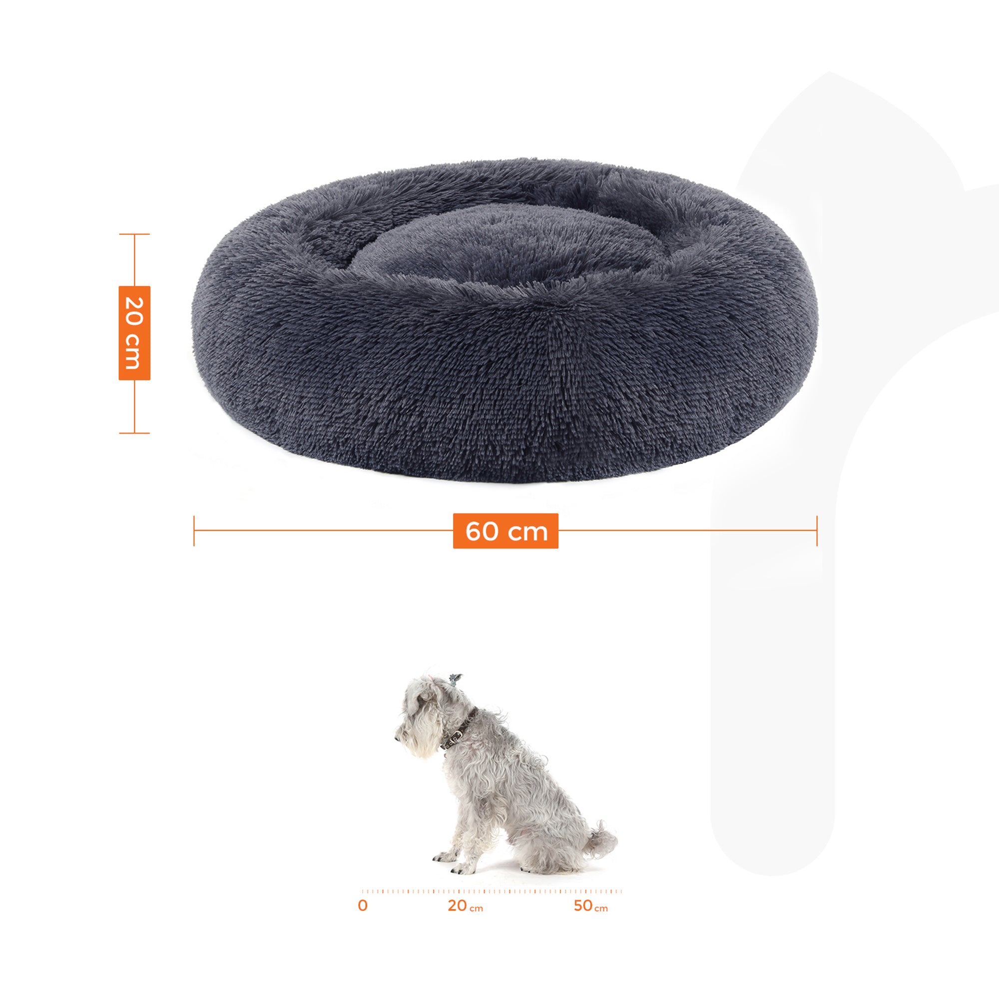 Hondenbed – Donutvormig en comfortabel – Donkergrijs