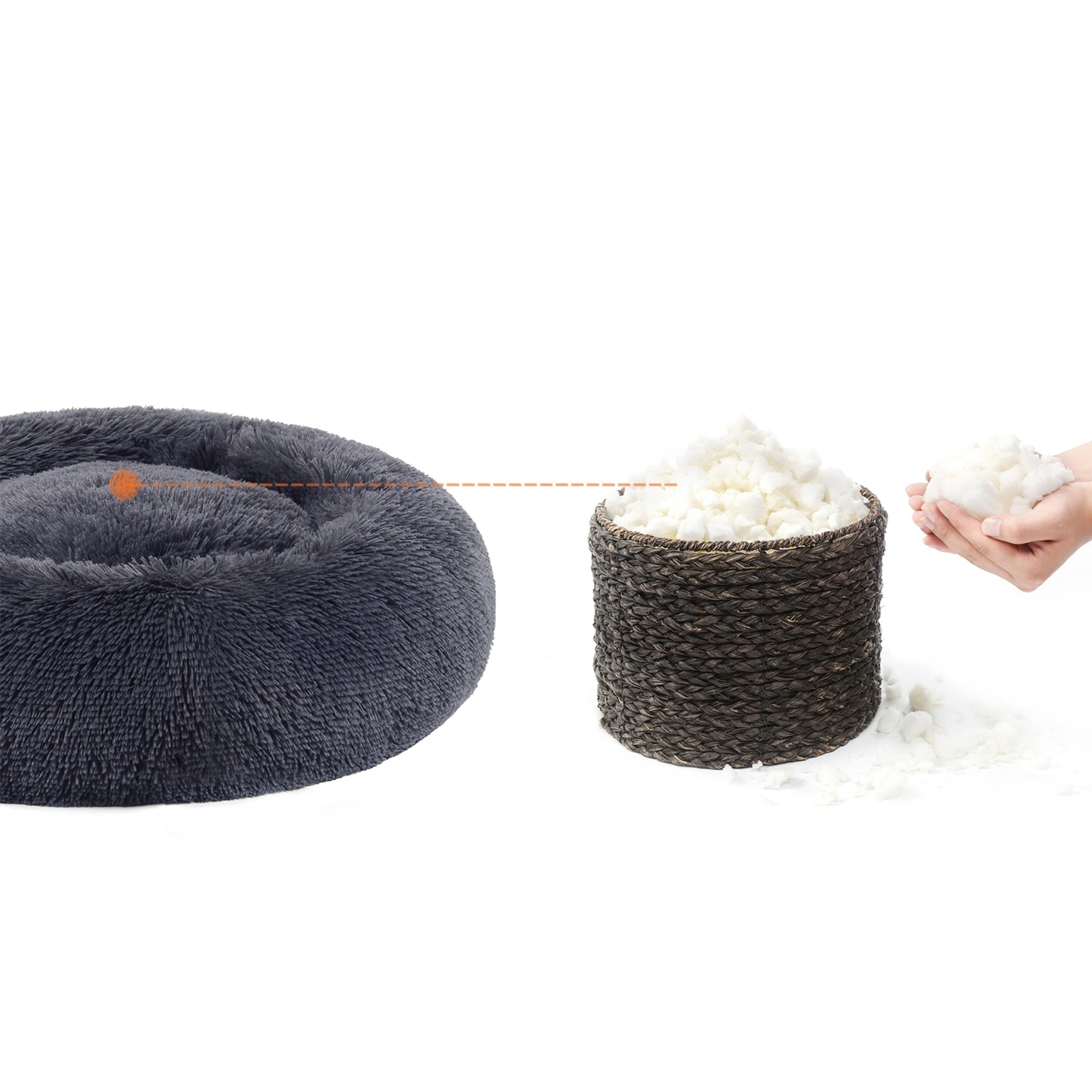 Hondenbed – Donutvormig en comfortabel – Donkergrijs