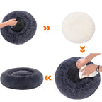 Hondenbed – Donutvormig en comfortabel – Donkergrijs