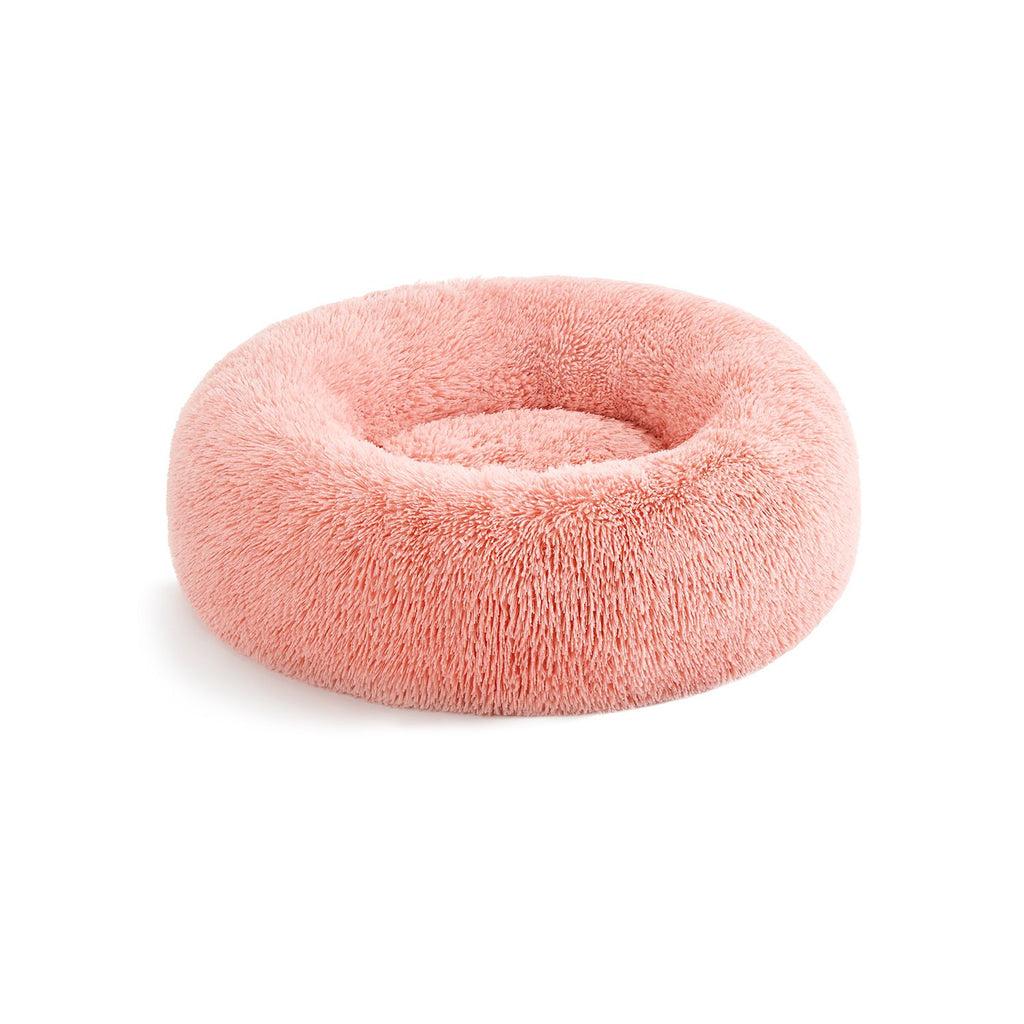 Hondenmand – pluizig lang pluche – roze