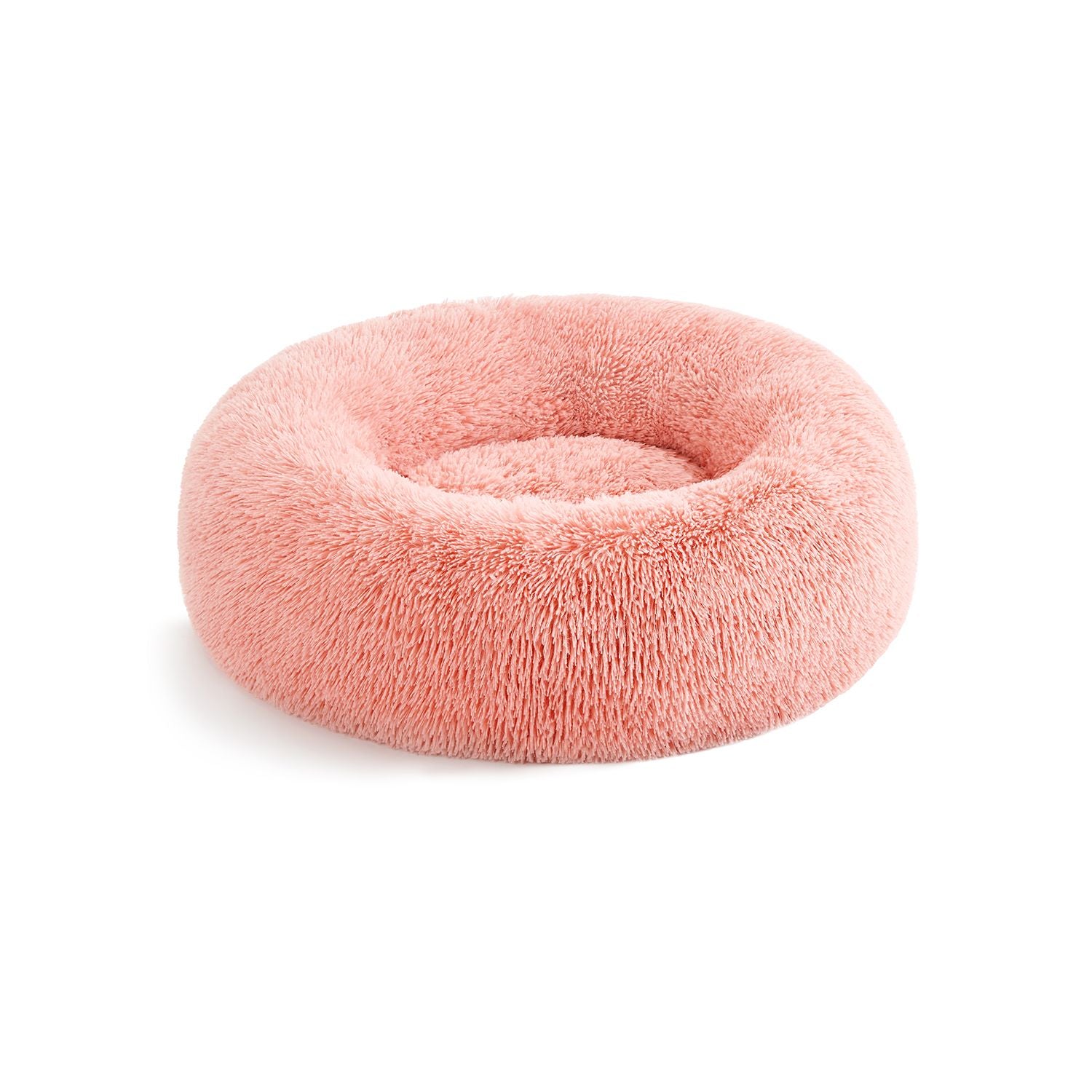 Hondenmand – pluizig lang pluche – roze