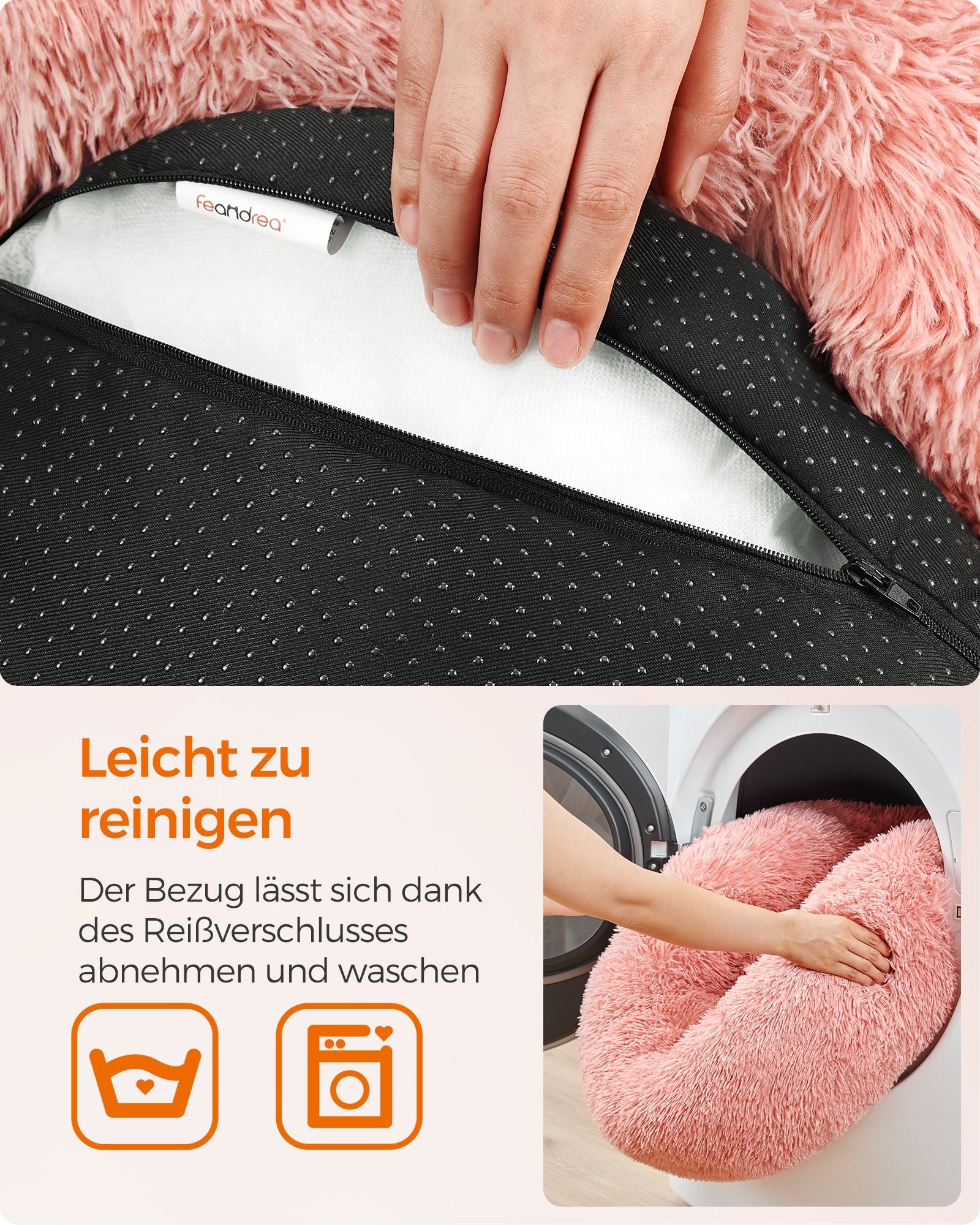 Hondenmand – pluizig lang pluche – roze