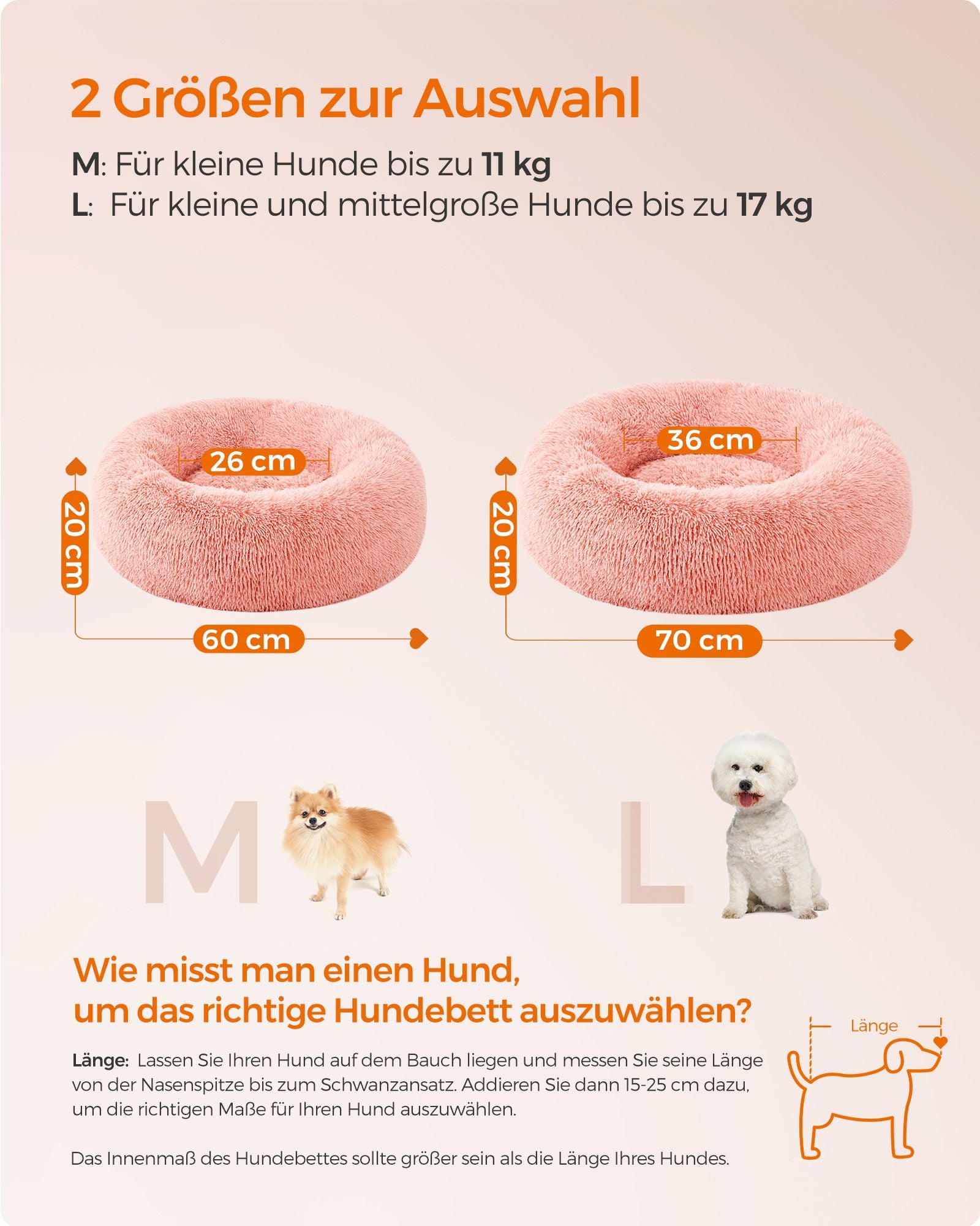 Hondenmand – pluizig lang pluche – roze