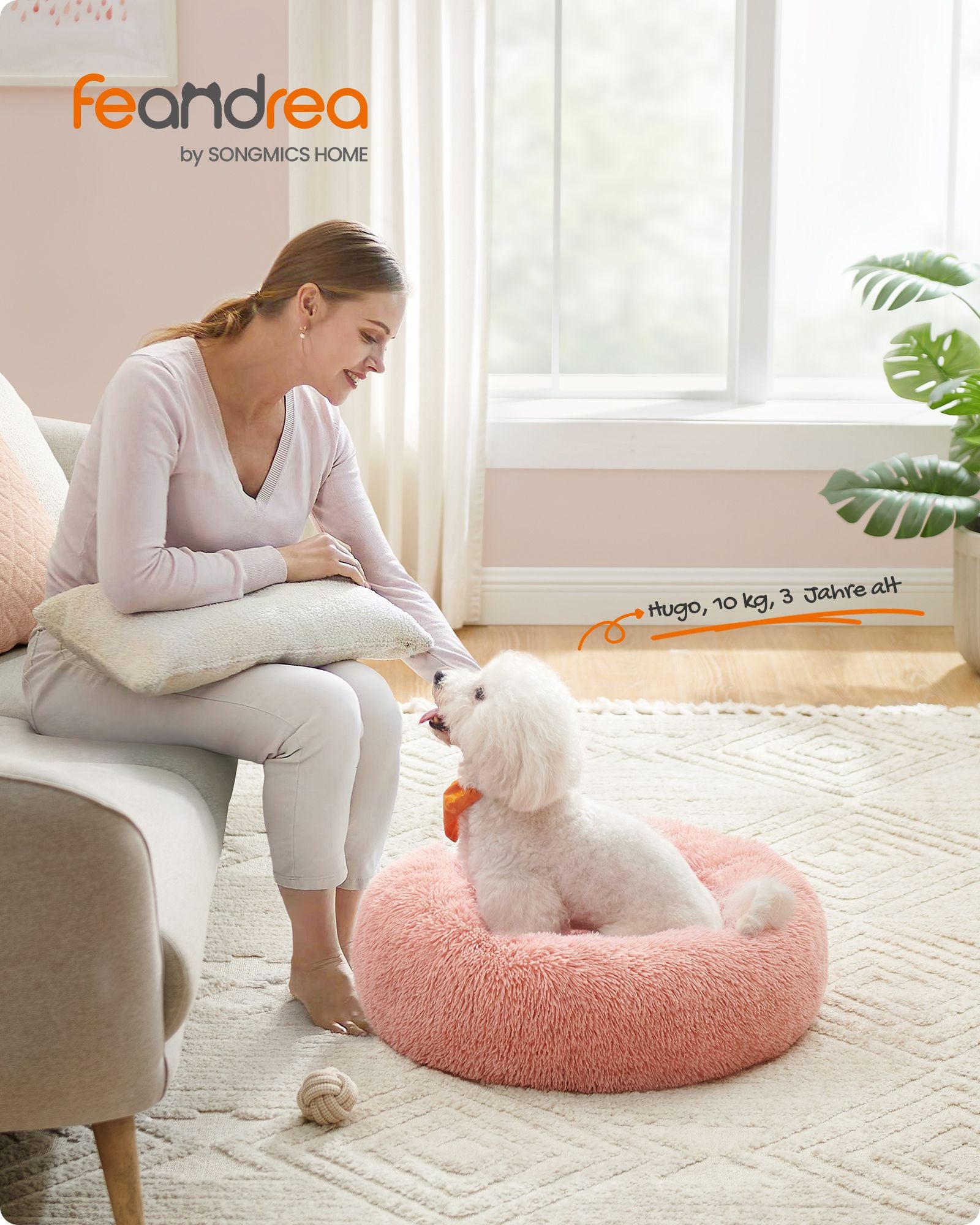 Kattenmand – wasbaar – lang pluche – roze