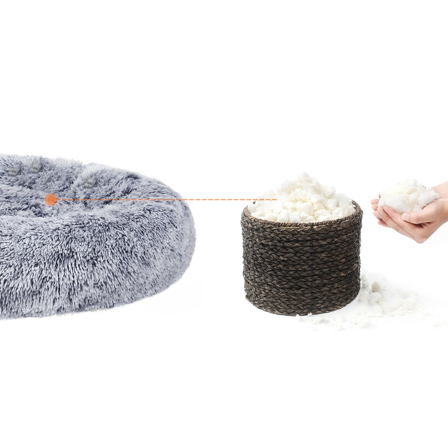 Hondenbed – zacht gevoerd – Ø 80 cm – grijs