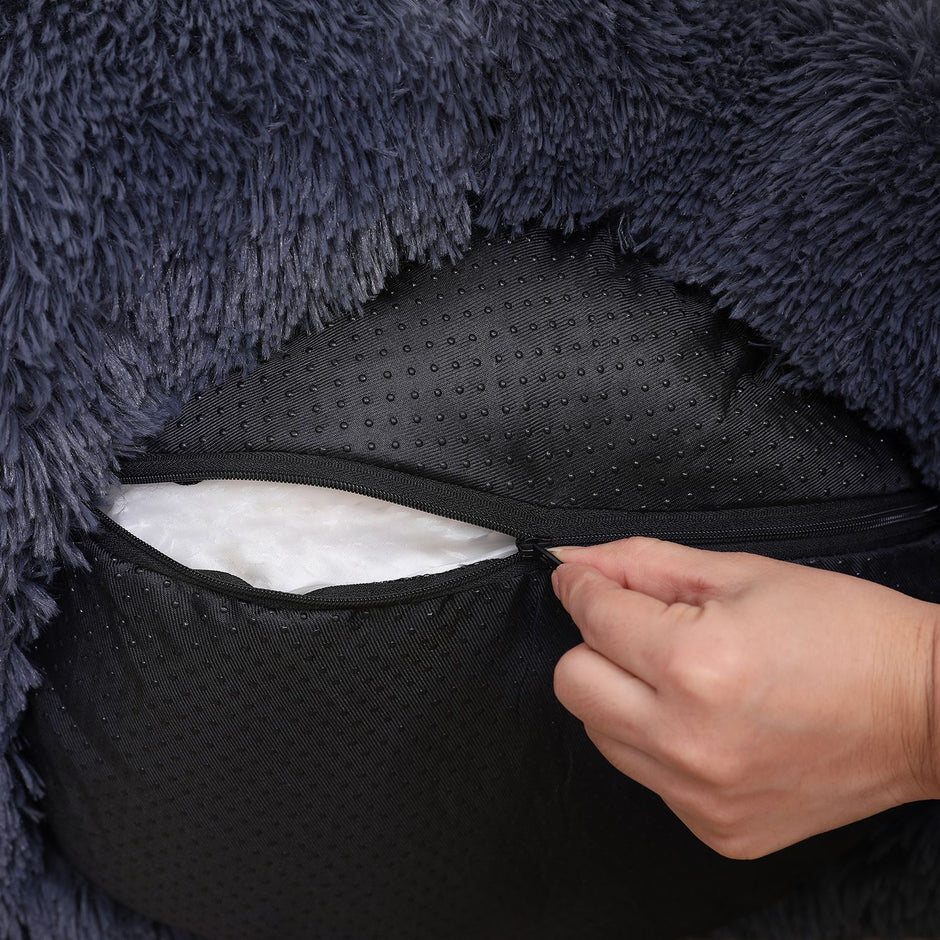 Hondenbed – zacht gevoerd – Ø 80 cm – grijs