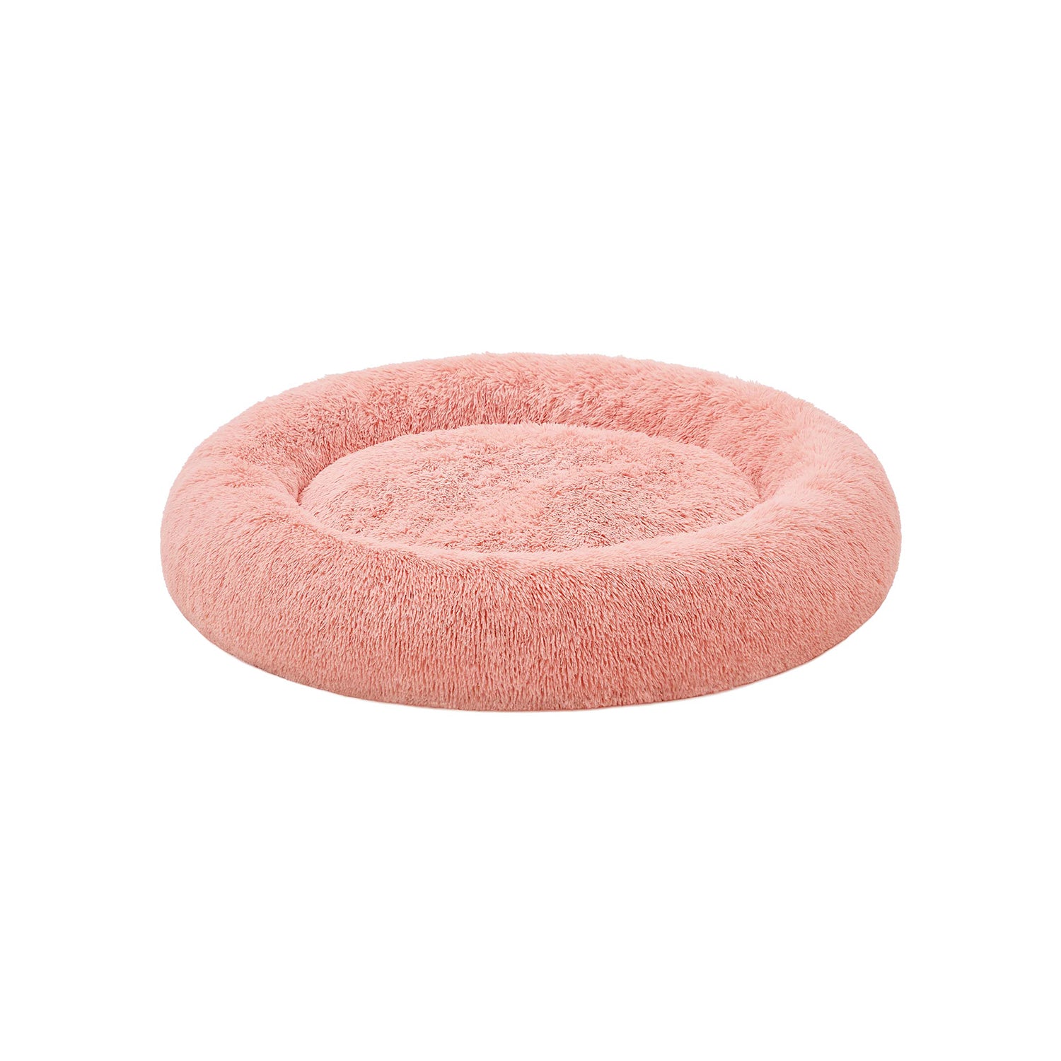 Hondenmand – pluizig & wasbaar – Ø 120 cm – roze