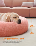 Hondenmand – pluizig & wasbaar – Ø 120 cm – roze