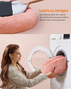 Hondenmand – pluizig & wasbaar – Ø 120 cm – roze