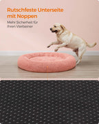 Hondenmand – pluizig & wasbaar – Ø 120 cm – roze