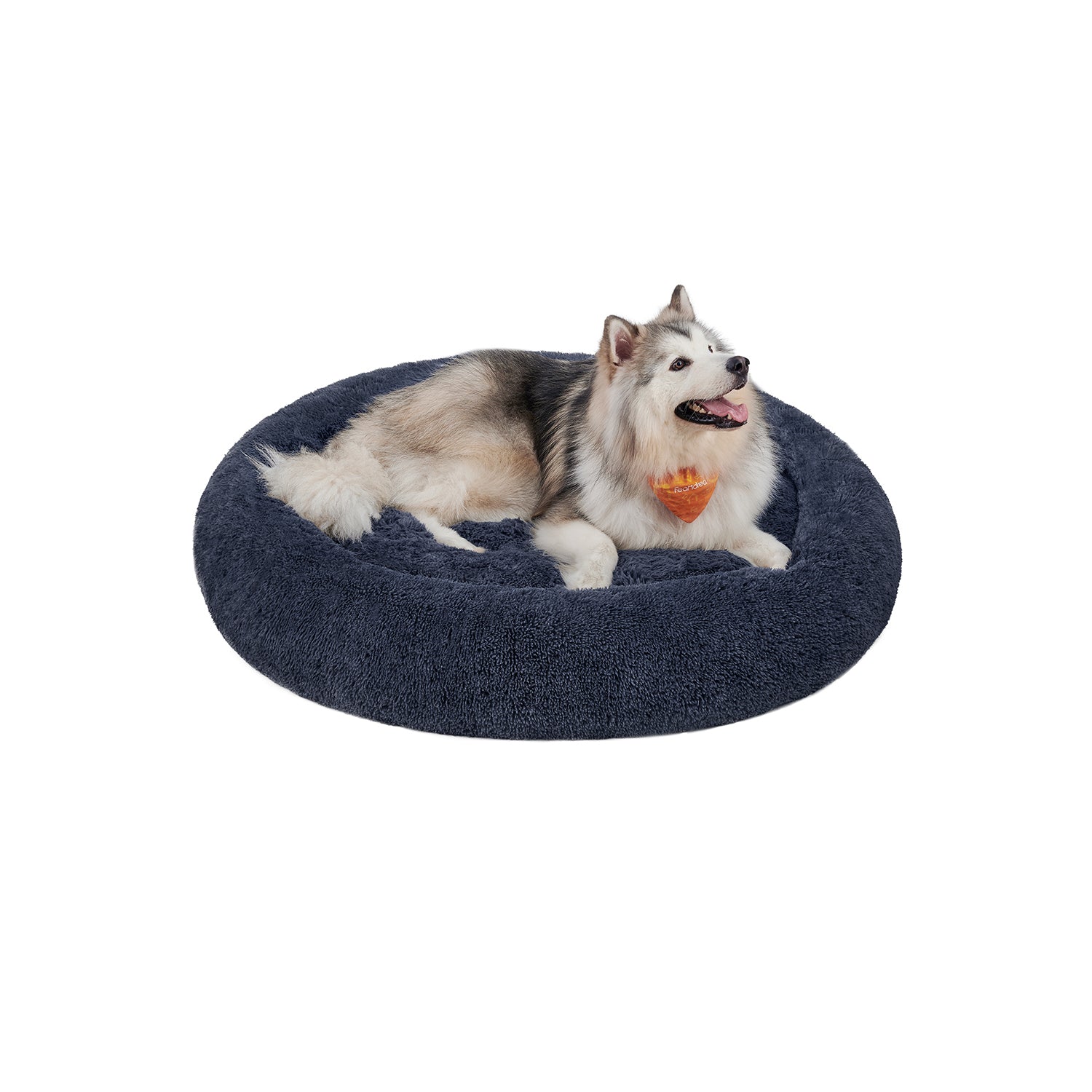 Hondenbed – afneembaar middenstuk – pluche – donkergrijs