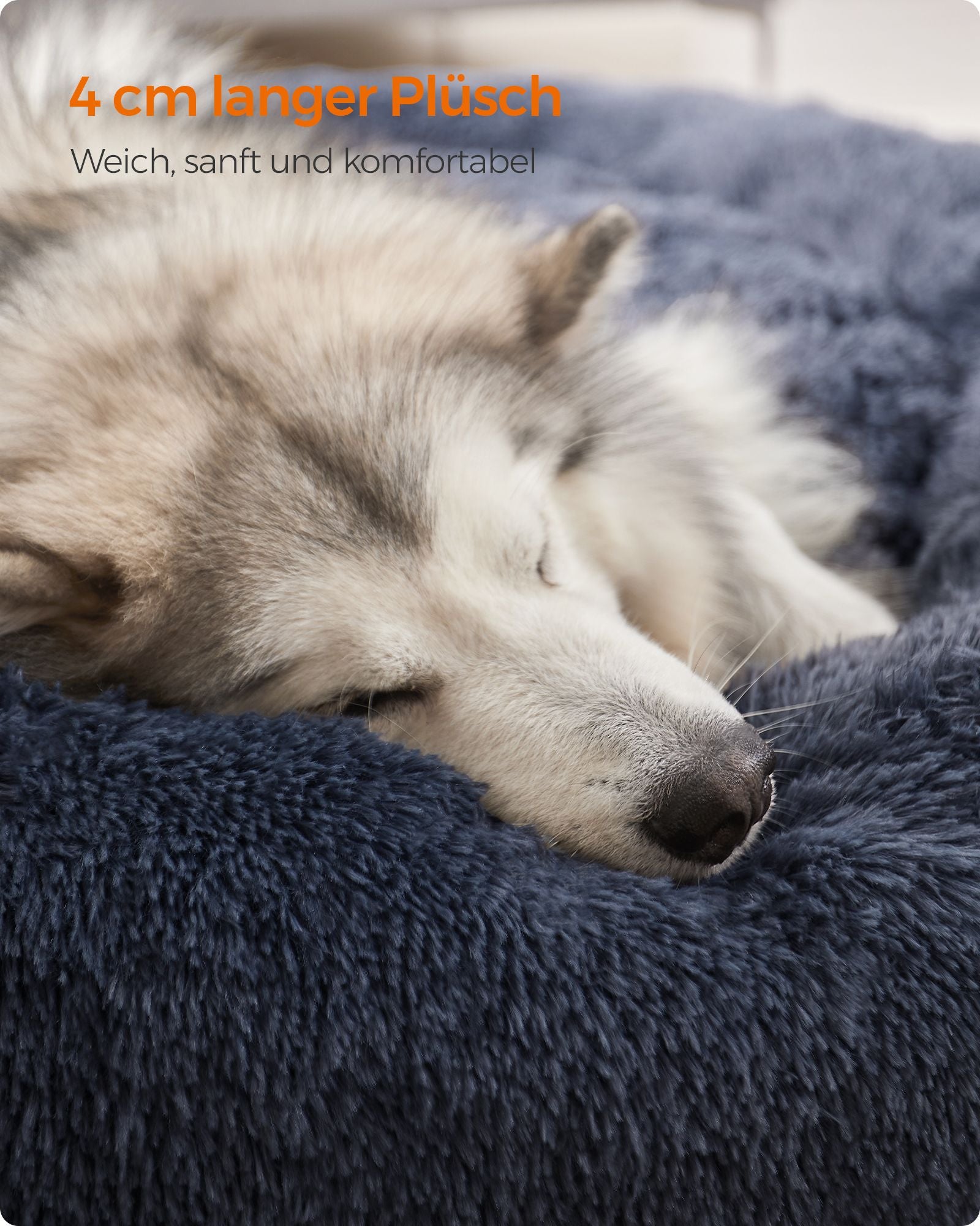 Hondenbed – afneembaar middenstuk – pluche – donkergrijs