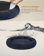 Hondenbed – afneembaar middenstuk – pluche – donkergrijs