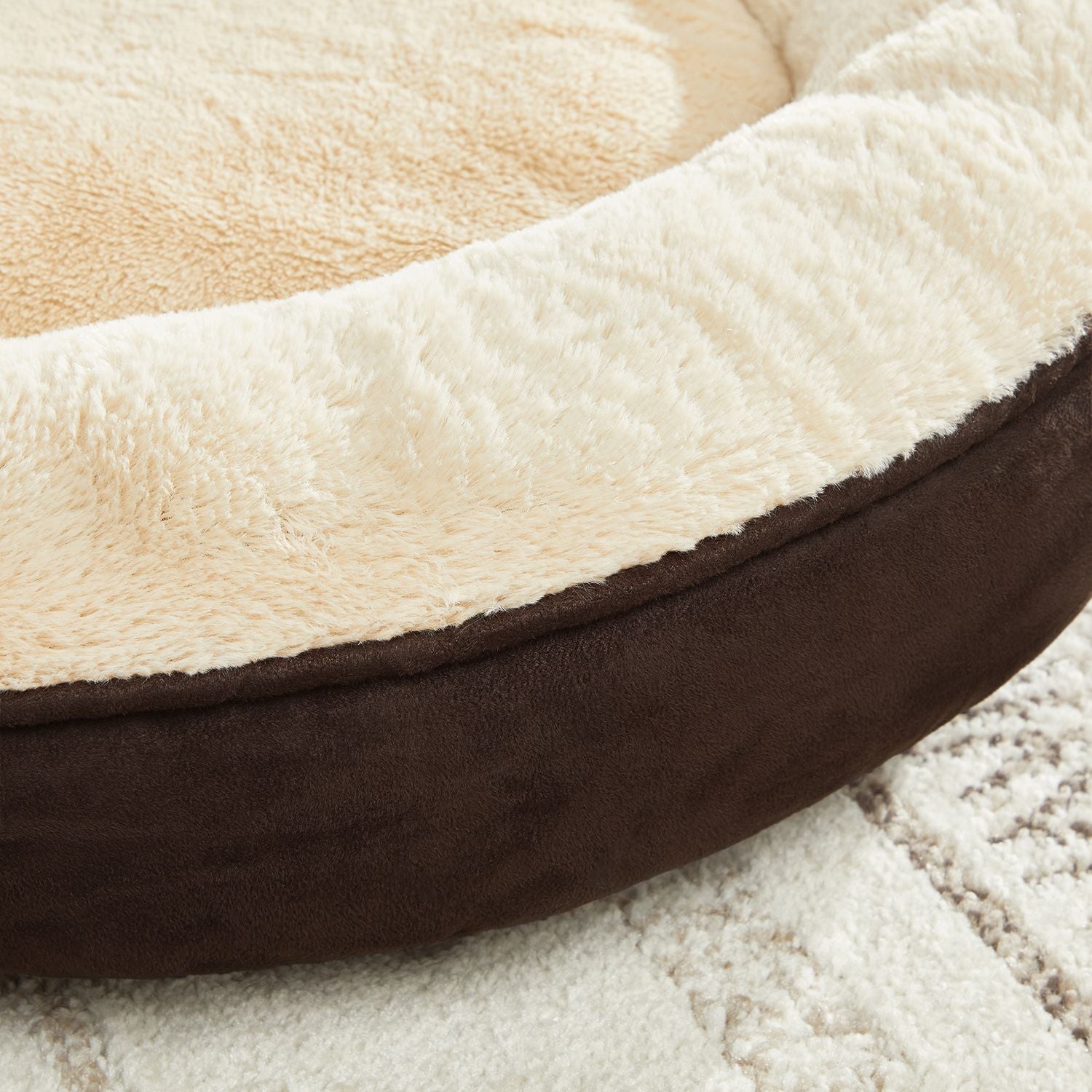 Hondenbed – donutvorm – Ø 60 cm – grijs en wit