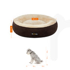 Hondenbed – donutvorm – Ø 60 cm – grijs en wit